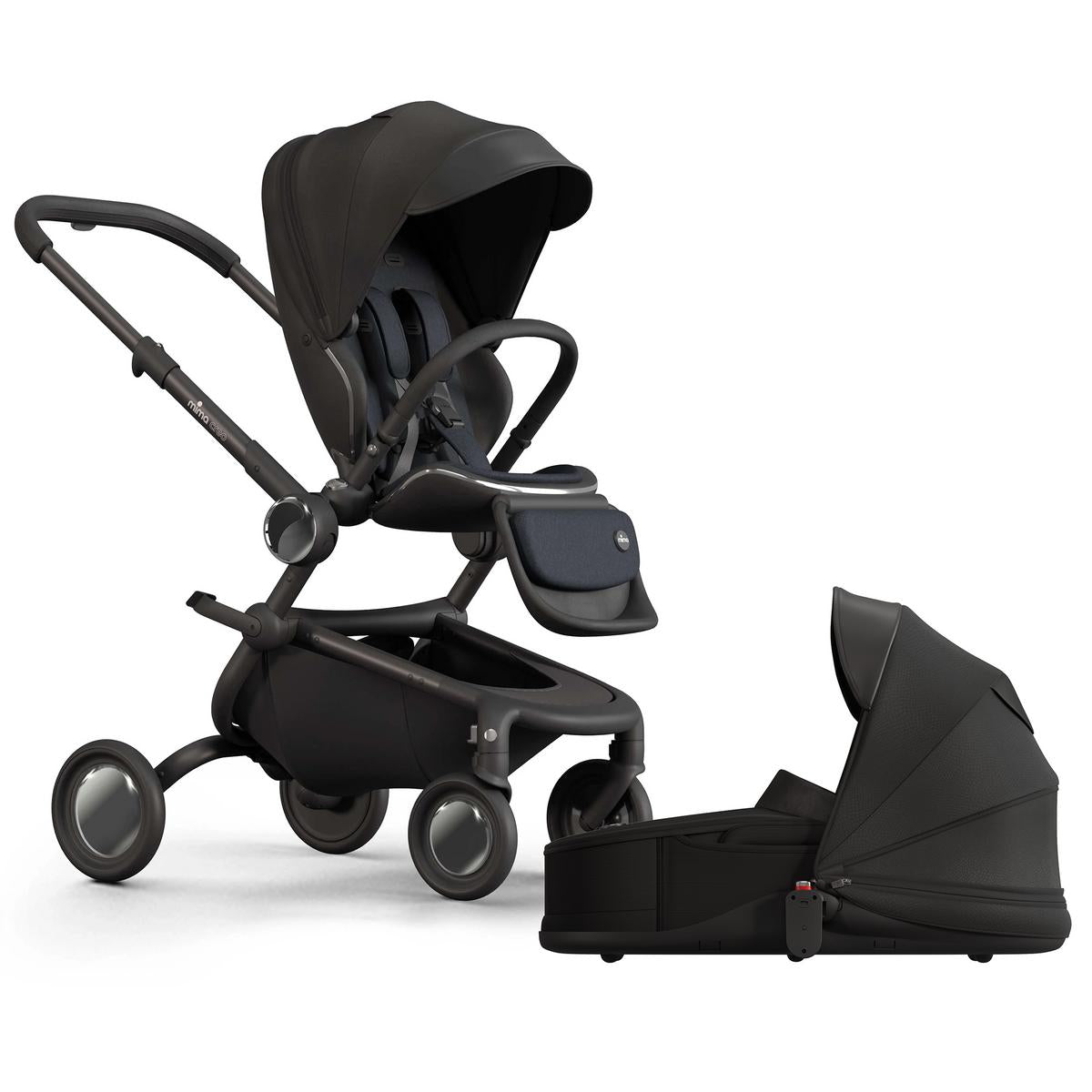 Mima Creo Stroller + Bassinet Bundle - Black / Black