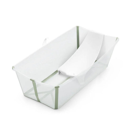 Stokke Flexi Bath X-Large Heat Sensitive Tub + Newborn Support - Transparent Green