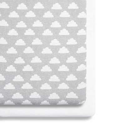 Snuz SnuzPod Crib Fitted Sheets, 2 Pack - Cloud