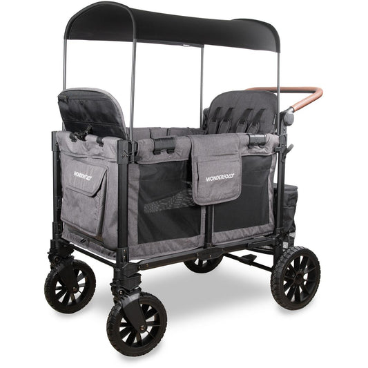 WonderFold W4 Luxe Pro (4 Seater) Stroller Wagon - Charcoal Gray