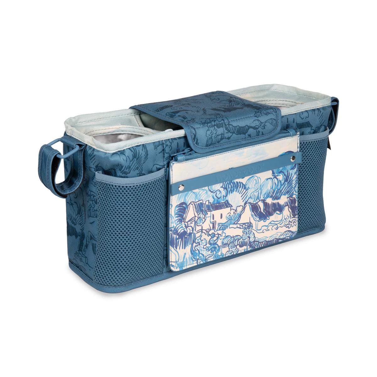 WonderFold Small Parent Console With 2 Insulated Cup Holders - Van Gogh Landscape With Houses