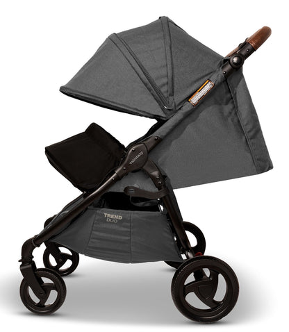 Valco 2025 Snap Duo Trend Side by Side Double Stroller + Bassinet Bundle - Charcoal / Charcoal