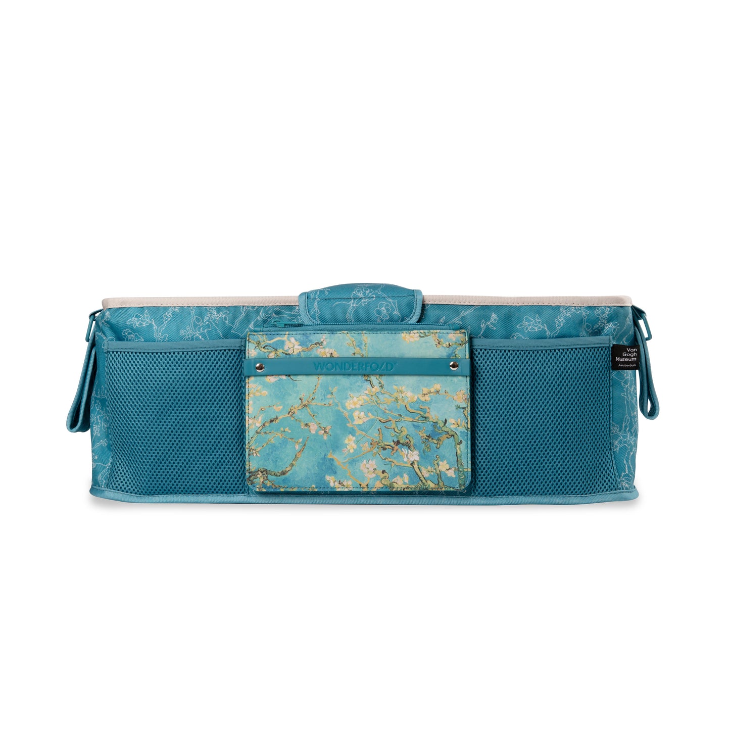 WonderFold Large Parent Console With 4 Insulated Cup Holders - Van Gogh Almond Blossoms