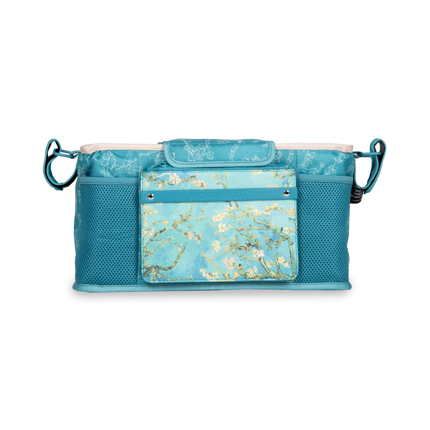 WonderFold Small Parent Console With 2 Insulated Cup Holders - Van Gogh Almond Blossoms