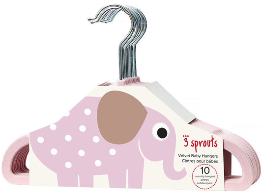 3 Sprouts Non-Slip Hangers - Pink