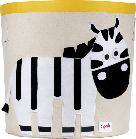 3 Sprouts Storage Bin - Zebra White & Black