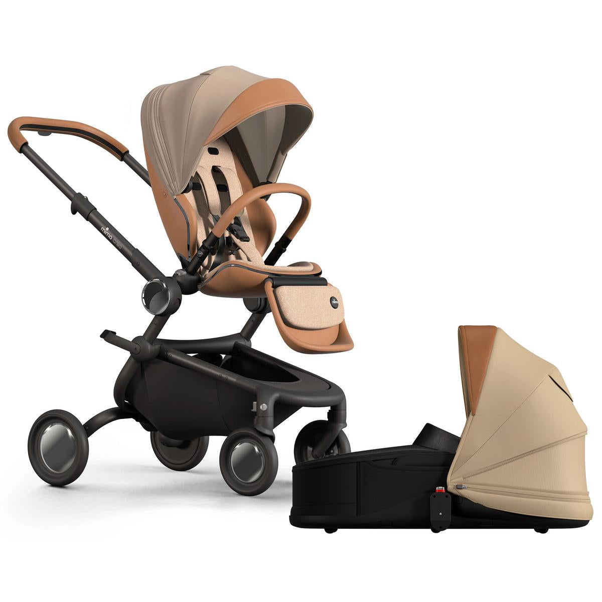 Mima Creo Stroller + Bassinet Bundle - Mocha Cream / Black