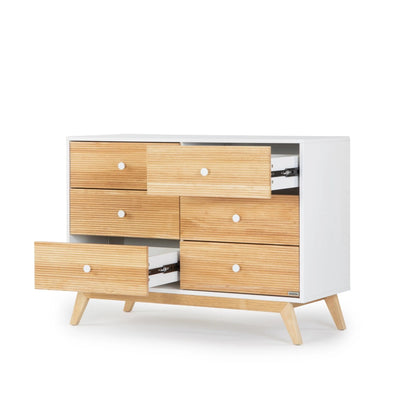 dadada Merry 6-Drawer Dresser - White / Natural