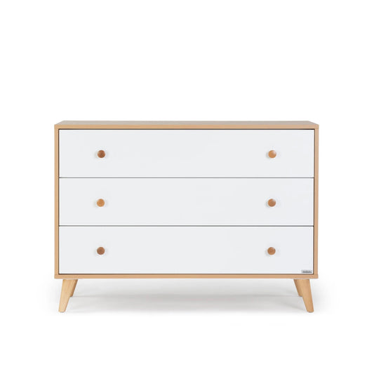 dadada Austin 3-Drawer Dresser - White / Red Oak