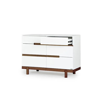 dadada Bliss 6-Drawer Dresser - White / Walnut