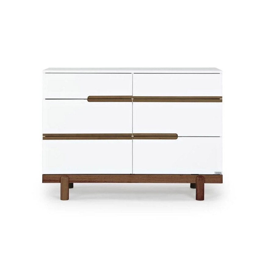 dadada Bliss 6-Drawer Dresser - White / Walnut