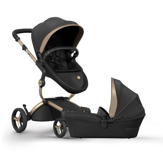 Mima Xari Max Stroller + Bassinet Bundle - Black / Gold / Black