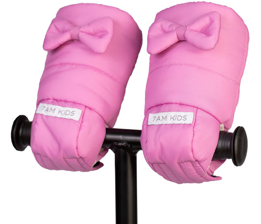 7 A.M. Enfant KIDS Warmmuffs - Bows - Hot Pink (2T-4T)