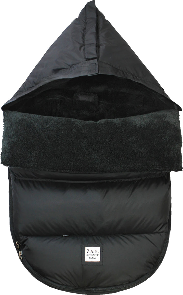 7 A.M. Enfant POD Footmuff, Medium/Large (18M-3T) - Black Plush