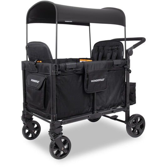 WonderFold W4 Elite Pro (4 Seater) Stroller Wagon - Jet Black