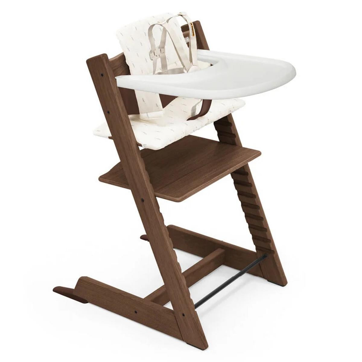 Stokke Tripp Trapp High Chair2 with Cushion and Stokke Tray - Oak Warm Brown / Wheat