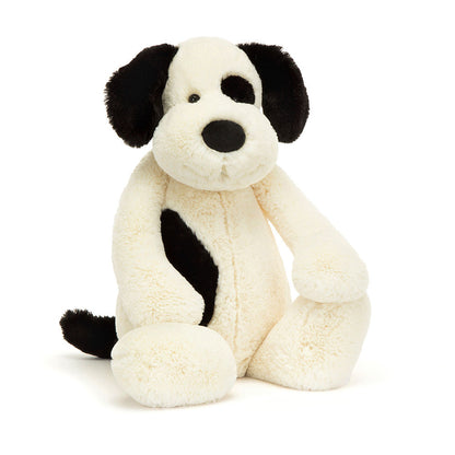 Jellycat Bashful Black and Cream Puppy, 21"