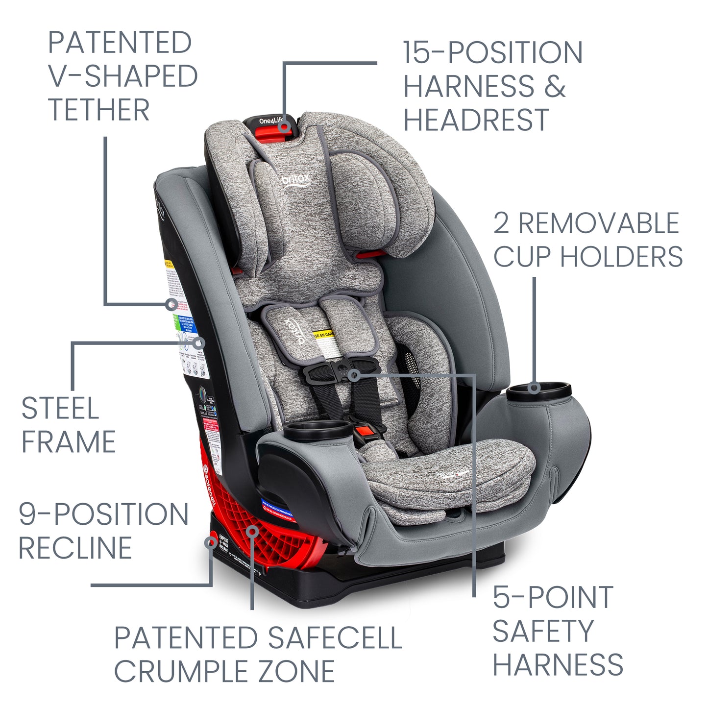 Britax One4Life ClickTight All-in-One Convertible Car Seat - Cool N Dry Moonstone