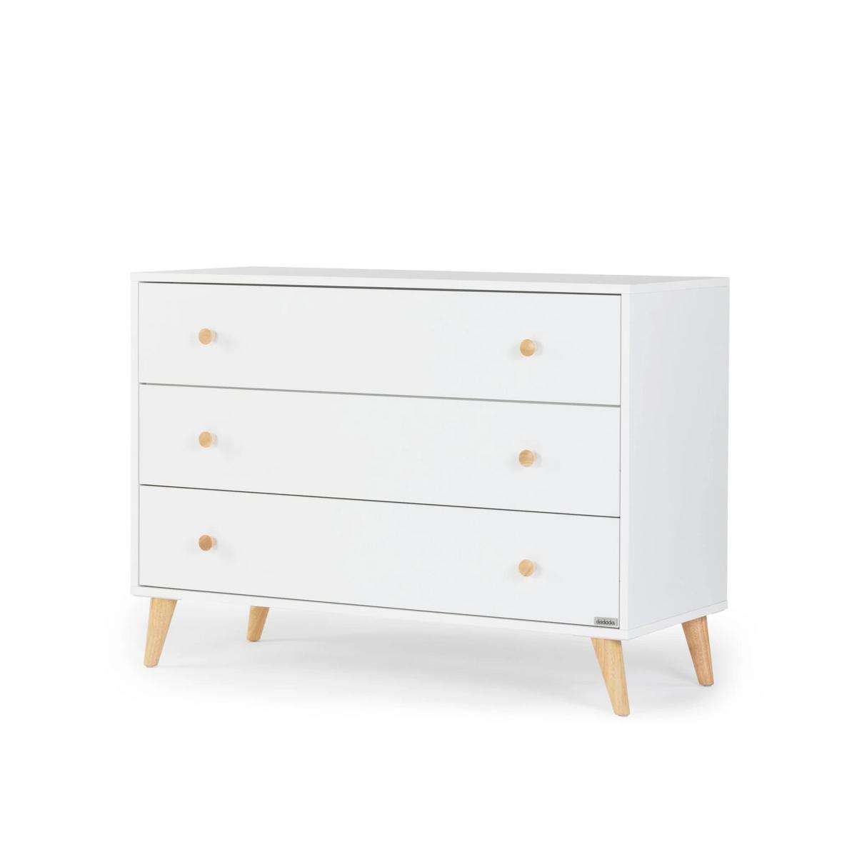 dadada Austin 3-Drawer Dresser - White / Natural