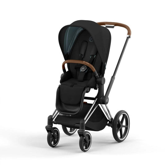 Cybex Priam 4 Stroller Bundle - Chrome / Brown / Deep Black