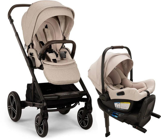 Nuna MIXX Next with Magnetic Buckle + PIPA Aire RX Travel System Bundle (One Box) - Biscotti