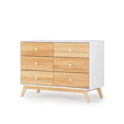 dadada Merry 6-Drawer Dresser - White / Natural