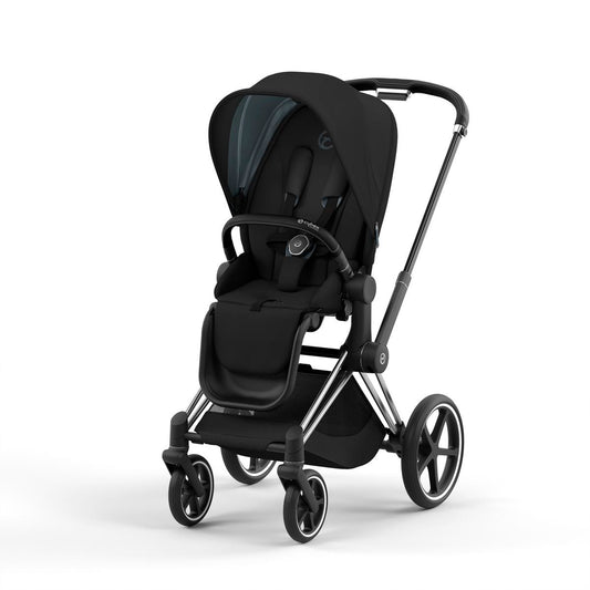 Cybex Priam 4 Stroller Bundle - Chrome / Black / Deep Black