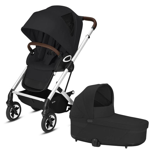 Cybex Talos S Lux All-Terrain Stroller + Cot S Lux 2 Bundle - Deep Black / Moon Black