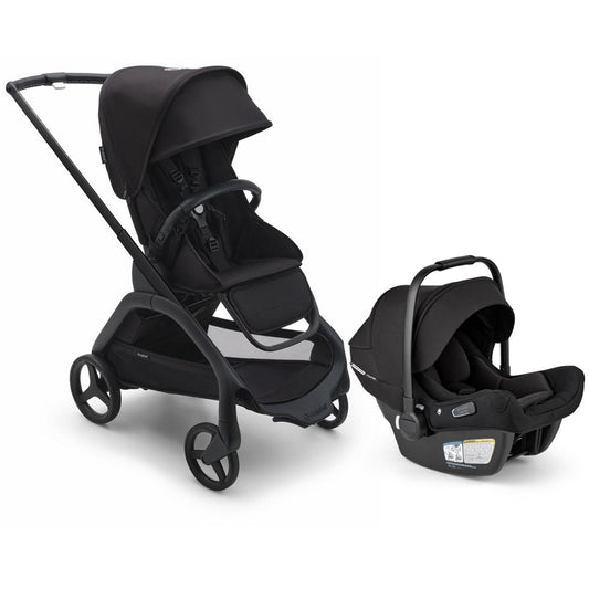 Bugaboo Dragonfly Stroller + Turtle Air Shield Travel System Bundle - Black / Midnight Black / Midnight Black / Black