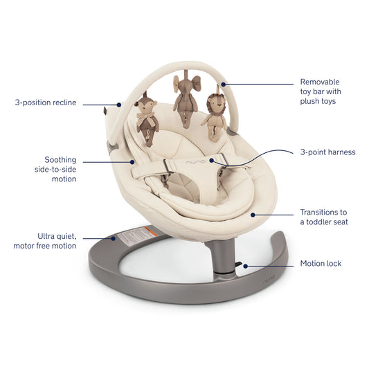 Nuna Leaf Grow Baby Seat & Rocker - Cloud