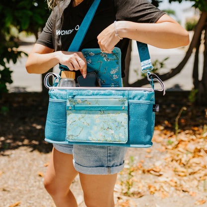 WonderFold Small Parent Console With 2 Insulated Cup Holders - Van Gogh Almond Blossoms