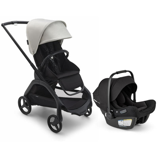 Bugaboo Dragonfly Stroller + Turtle Air Shield Travel System Bundle - Black / Midnight Black / Misty White / Black