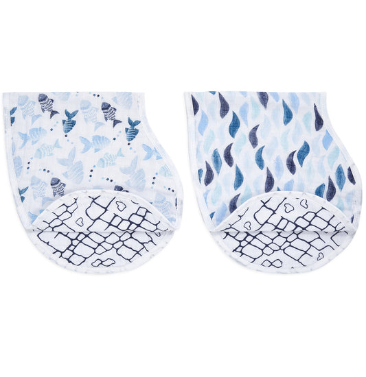 Aden + Anais Burpy Bibs, 2 Pack - Gone Fishing