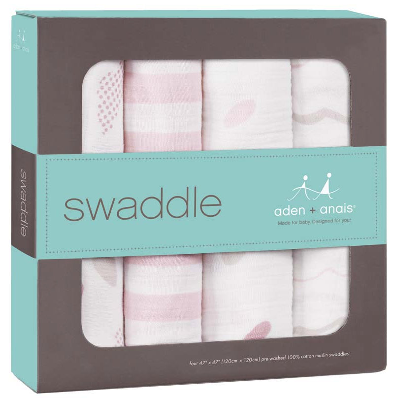 Aden + Anais Classic Swaddle Wraps, 4 Pack - Heart Breaker