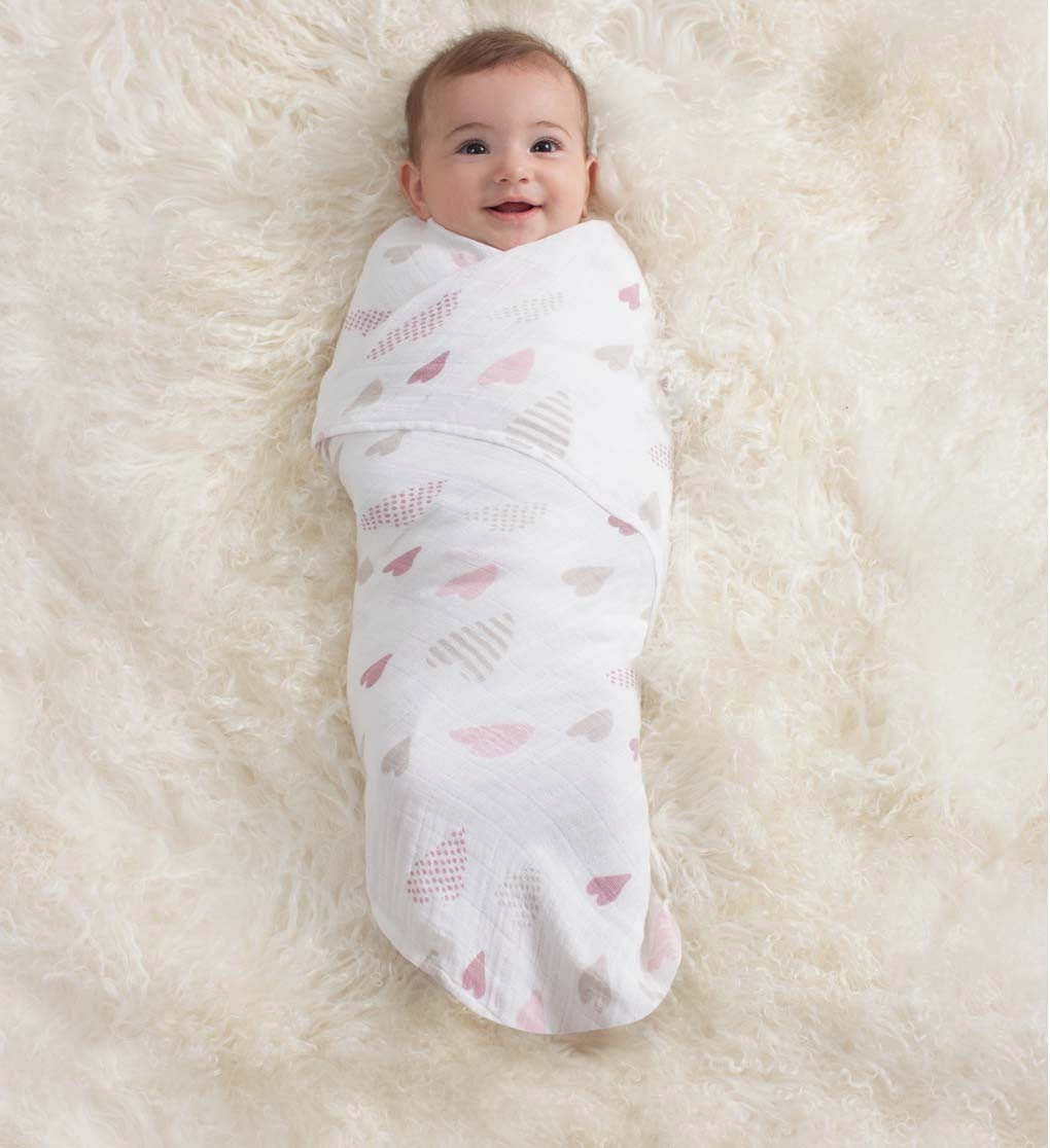 Aden + Anais Classic Swaddle Wraps, 4 Pack - Heart Breaker