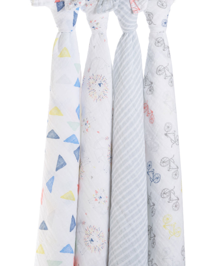 Aden + Anais Classic Swaddle Wraps, 4 Pack - Leader of the Pack