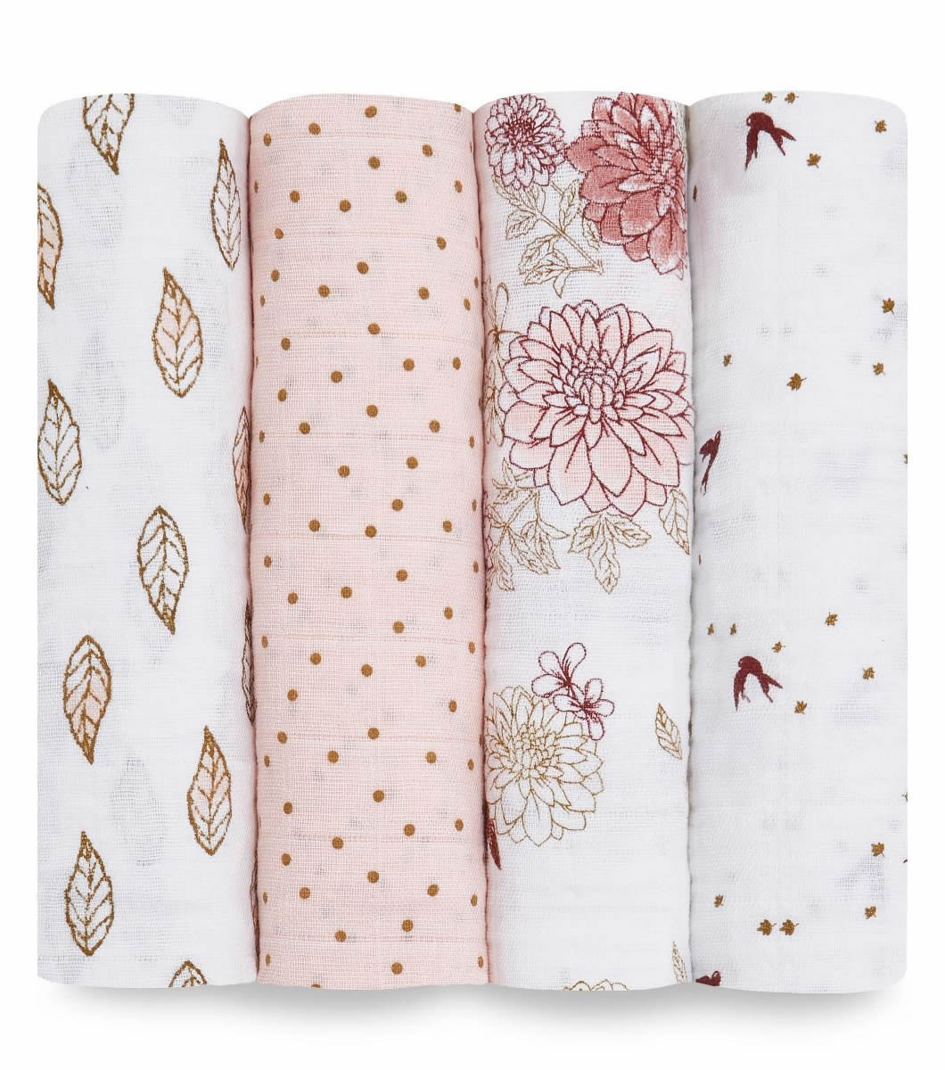 Aden + Anais Classic Swaddle Wraps, 4 Pack - Dahlias