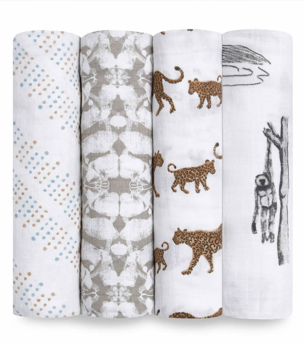 Aden + Anais Classic Swaddle Wraps, 4 Pack - Hear Me Roar