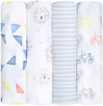 Aden + Anais Classic Swaddle Wraps, 4 Pack - Leader of the Pack