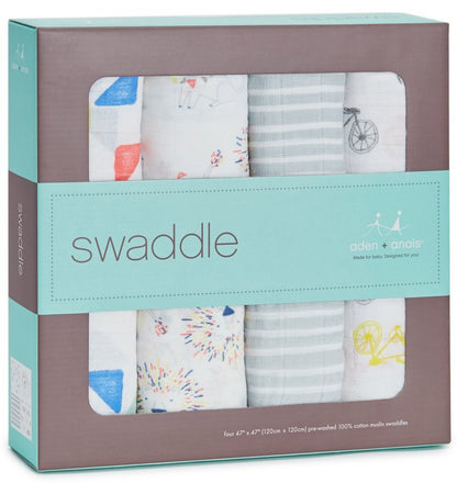 Aden + Anais Classic Swaddle Wraps, 4 Pack - Leader of the Pack