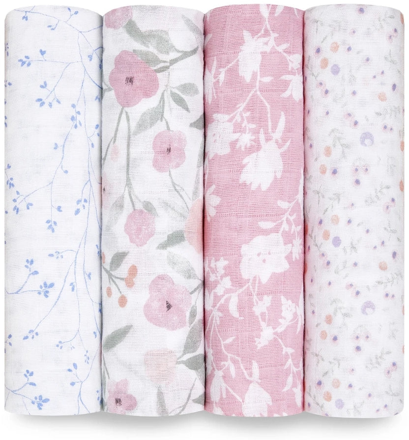 Aden + Anais Classic Swaddle Wraps, 4 Pack - Ma Fleur