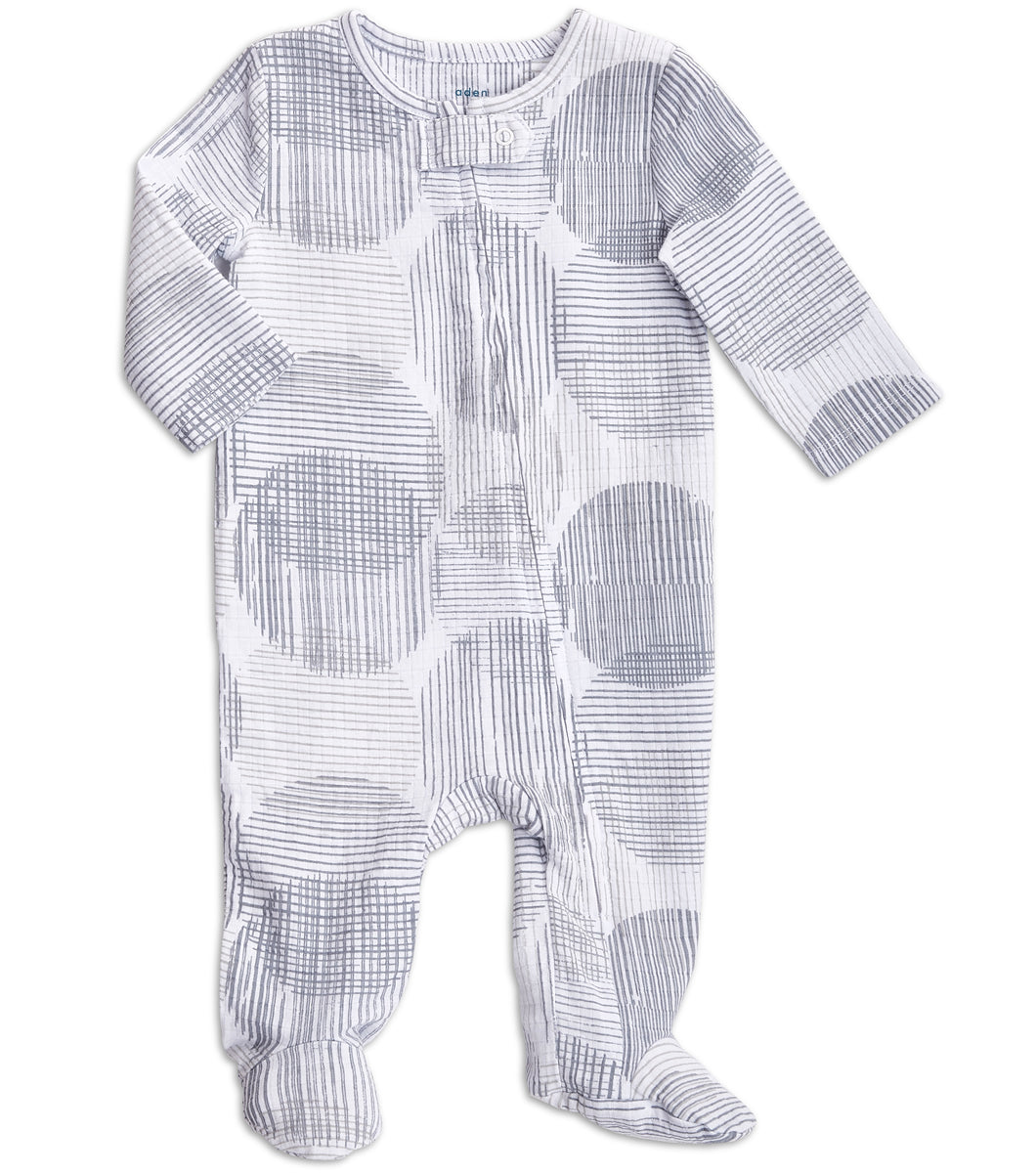 Aden + Anais Long Sleeve Zipper One-Piece - Circle Hatch (0-3 Months)