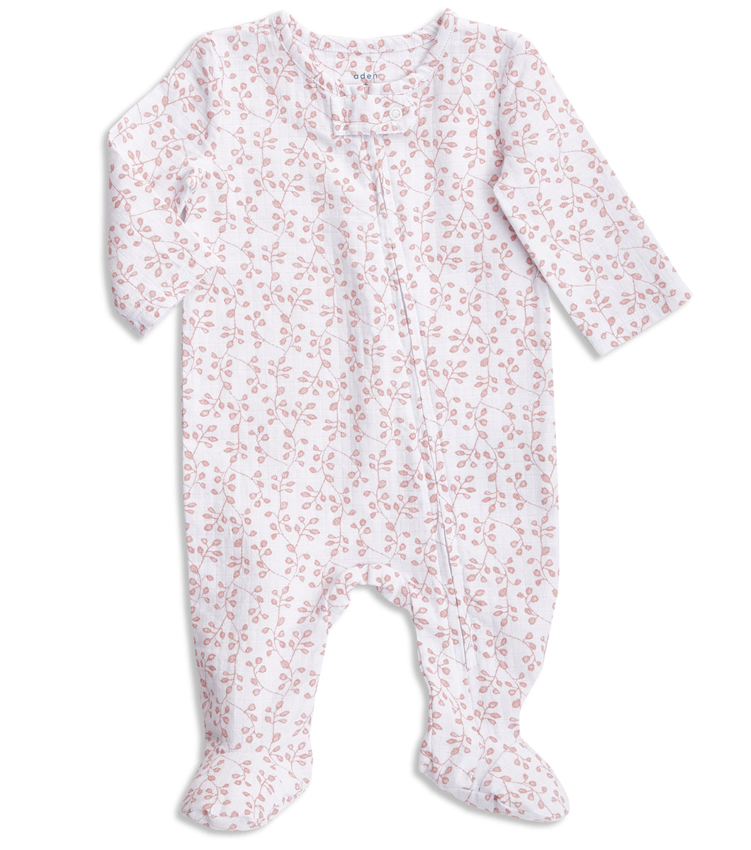 Aden + Anais Long Sleeve Zipper One-Piece - Vines (0-3 Months)