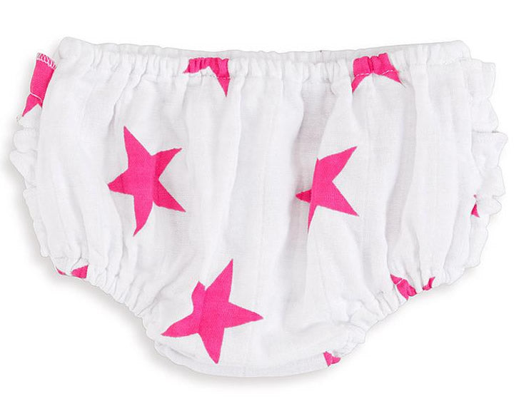 Aden + Anais Ruffle Bloomer - Shocking Pink Star (9-12 Months)