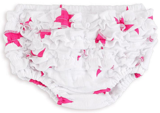 Aden + Anais Ruffle Bloomer - Shocking Pink Star (9-12 Months)