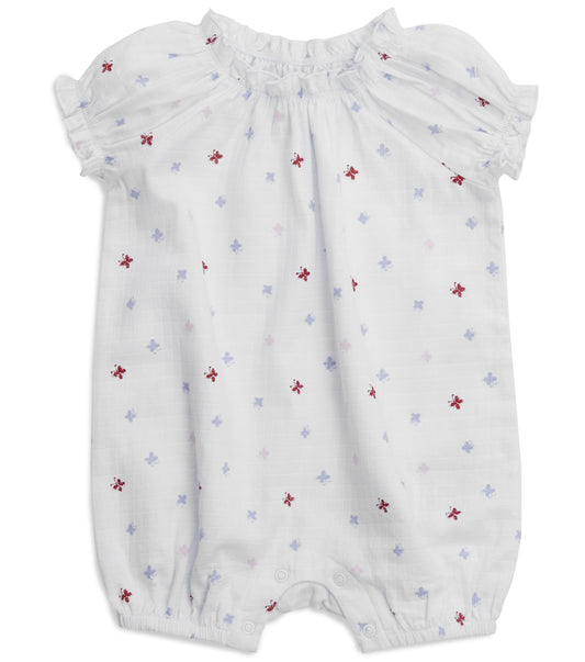 Aden + Anais Short Sleeve Gathered Romper - Butterfly (0-3 Months)