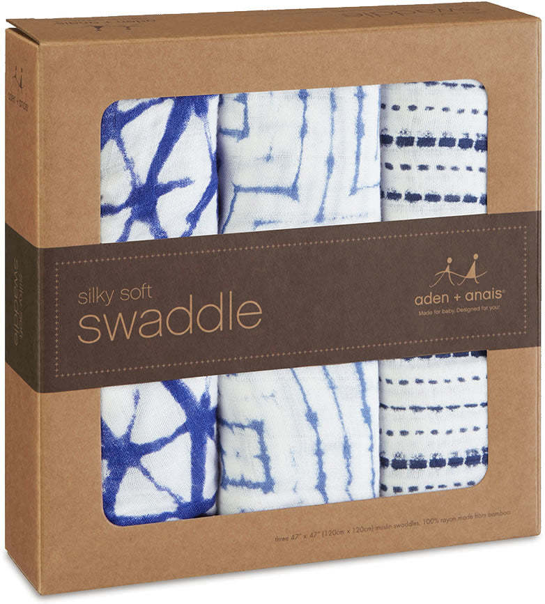 Aden + Anais Silky Soft Swaddles - 3-Pack - Indigo