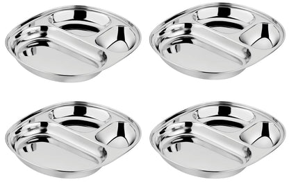 Ahimsa Stainless Steel Balanced Bites Plates (Set of 4) - Classic