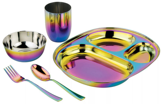 Ahimsa Stainless Steel Mindful Mealtime Set - Rainbow