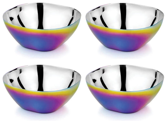 Ahimsa Stainless Steel Smart Snacking Bowls (Set of 4) - Rainbow